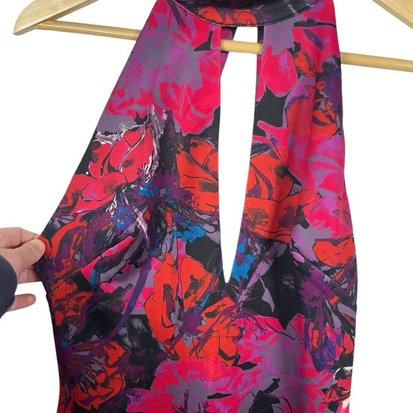 NWOT Bebe Y2K Larissa Cut Out Floral Mini Dress in Pink/Purple Size S - Picture 10 of 17